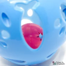 Spielball mit Schelle - Durchmesser ca. 10 cm - blau/pink