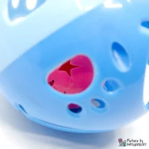 Spielball mit Schelle - Durchmesser ca. 10 cm - blau/pink