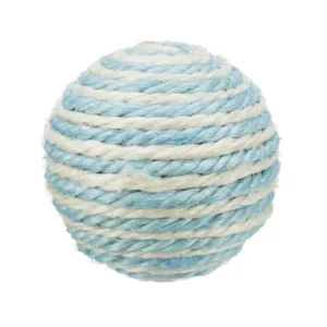 TRiXiE palla da gioco in sisal con sonaglio - bianco/blu - DM 6 cm