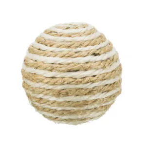 TRiXiE Spielball aus Sisal mit Rassel weiss/braun - DM 6 cm