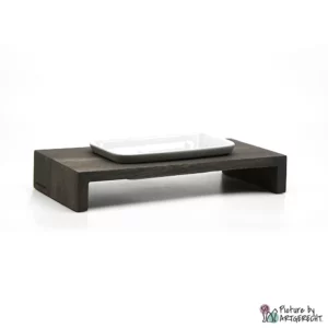 WOLTERS Meshidai Siam True - gamelle en céramique sur support en bois - Gris