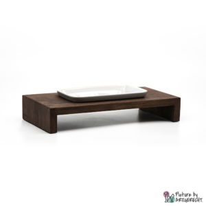 WOLTERS Meshidai Siam True - gamelle en céramique sur support en bois - noix/marron