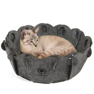 Cestino in feltro CanadianCat "Flower" con comodo cuscino