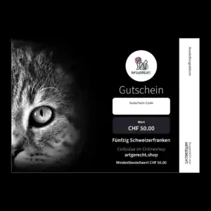 Bon cadeau avec chat CHF 50.00