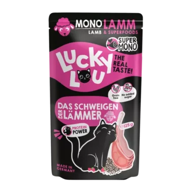 Lucky Lou SUPERMONO LAMM mit Himbeeren & Chiasamen - 125 g