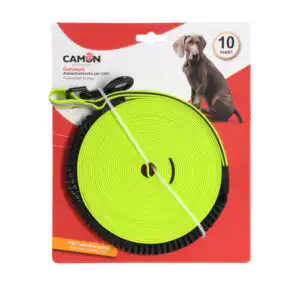 CAMON Laisse de traîne réfléchissante - 10 m - vert fluo
