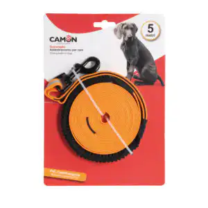 CAMON Laisse de traîne réfléchissante - 5 m - orange fluo