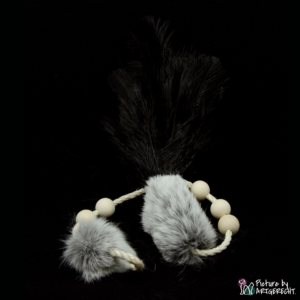LIONSLIKE pendant - ostrich bowler with rabbit fur