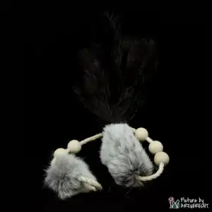 LIONSLIKE Pendentif - Bugle d'autruche avec fourrure de lapin
