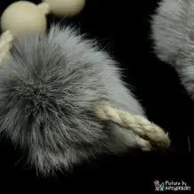 LIONSLIKE pendant - ostrich bowler with rabbit fur