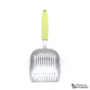 Cat litter scoop - aluminum - extra large and sturdy - light green