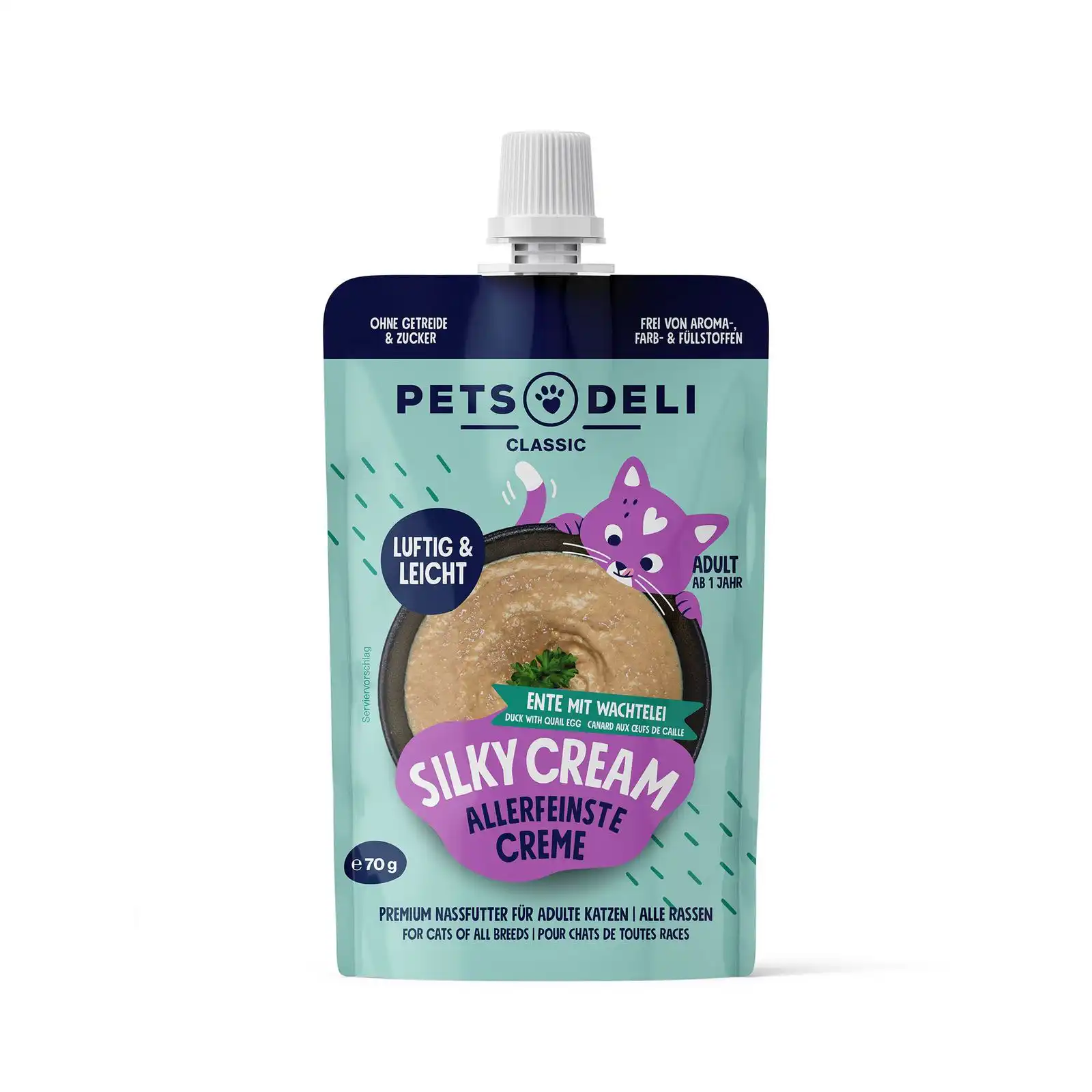 PETS DELI Silky Cream - Ente mit Wachtelei - 70 g